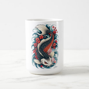 Japanse Koi Vis Kunst Lange Mouw Koffiemok