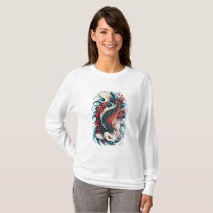 Japanse Koi Vis Kunst Lange Mouw T-shirt