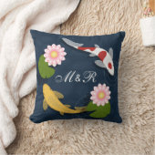 Japanse Koi Vis Monogram Initiaal Kussen (Deken)