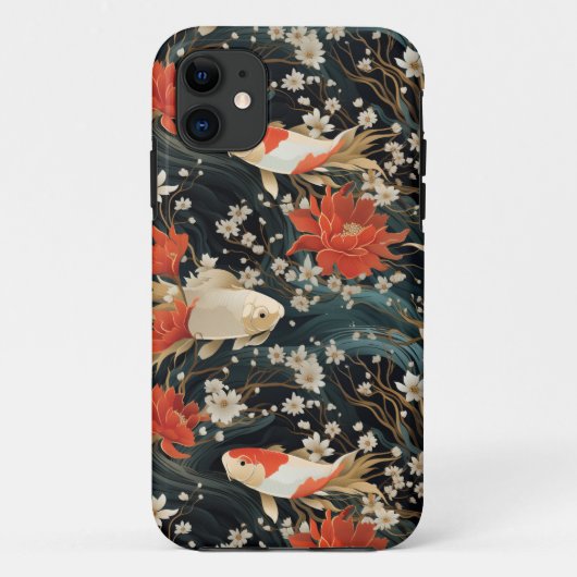 Japanse Koi Vis Naadloos Patroon Case-Mate iPhone Case (Achterkant)
