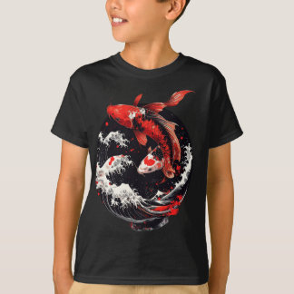 Japanse Koi Vis – Rode & Zwarte Golven T-shirt