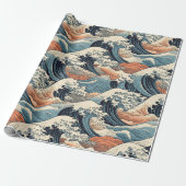 Japanse Koi Vis Sakura Patroon Cadeaupapier (Uitgerold)