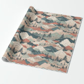 Japanse Koi Vis Sakura Patroon Cadeaupapier (Uitgerold)