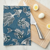 Japanse Koi Vis Theedoek (Quarter Fold)