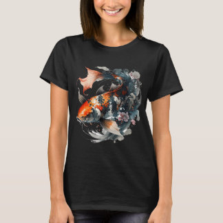 Japanse Koi Vis Watercolor Kunst - Kracht en Stroo T-shirt