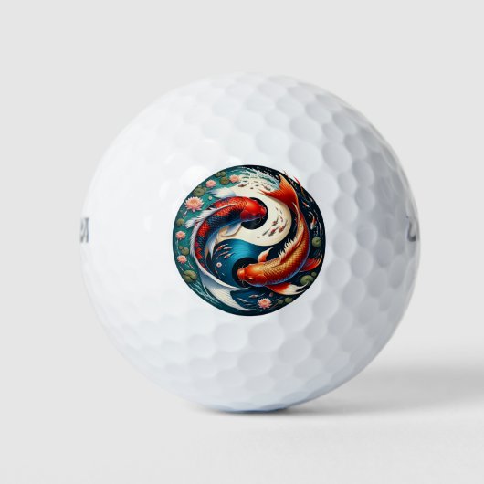 Japanse Koi Vis Yin Yang Golfballen (Voorkant)