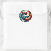Japanse Koi Vis Yin Yang Ronde Sticker (Tas)