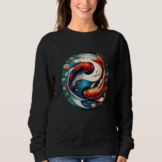 Japanse Koi Vis Yin Yang Trui (Voorkant)