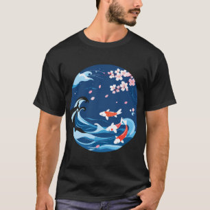 Japanse Koi Vissen En Kersenbloesem Kunst T-shirt