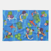 Japanse Koi Visvijver 2026 Kalender Theedoek (Horizontaal)