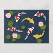 Japanse Koi Visvijver Briefkaart (Voorkant)