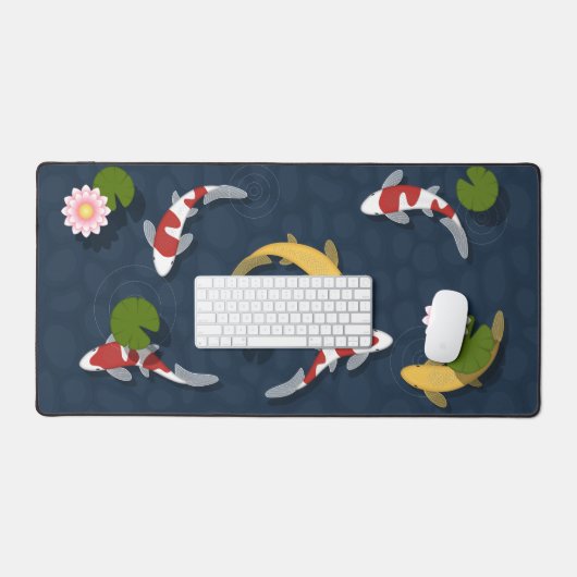 Japanse Koi Visvijver Bureaumat (Keyboard & Muis)