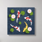 Japanse Koi Visvijver Canvas Afdruk (Voorkant)