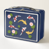 Japanse Koi Visvijver op Blauw (Voorkant)