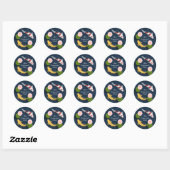 Japanse Koi Visvijver Ronde Sticker (Vel)