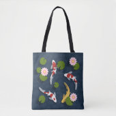 Japanse Koi Visvijver Tote Bag (Voorkant)