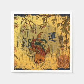 Japanse Koi White Paper servetten, standaard rande Servet