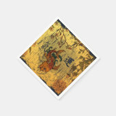 Japanse Koi White Paper servetten, standaard rande Servet (Hoek)