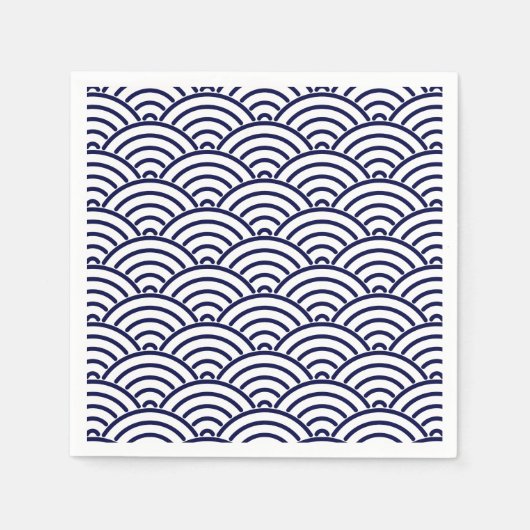 Japanse Koinobori-visschaal in Delft Blue Servetten (Voorkant)