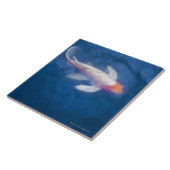 Japanse koivissen in vijver, hooghoekig uitzicht tegeltje (Zijkant)