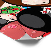 Japanse Kokeshi Doll - Afdruk Poster (Hoek)