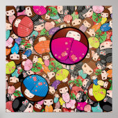 Japanse Kokeshi Doll - Afdruk Poster (Voorkant)