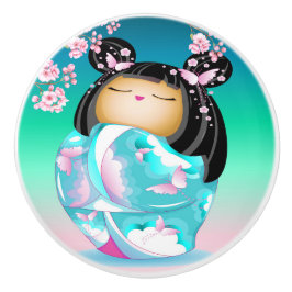 Japanse Kokeshi Doll keramische knop