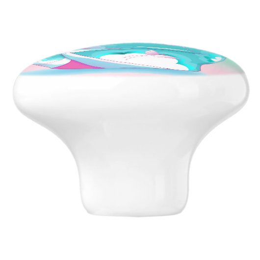 Japanse Kokeshi Doll keramische knop (Zijkant)