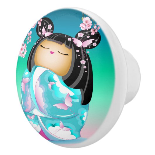 Japanse Kokeshi Doll keramische knop (Rechts)