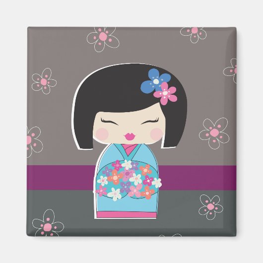 Japanse Kokeshi Doll Magnet (Voorkant)
