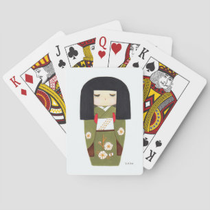 Japanse Kokeshi Doll Pokerkaarten
