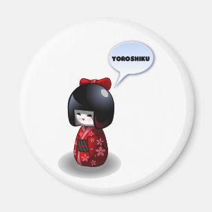 Japanse Kokeshi Doll - Yoroshiku Magneet