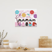 Japanse Kokeshi Dolls Poster (Keuken)