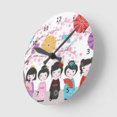 Japanse Kokeshi Dolls Ronde Klok (Hoek)