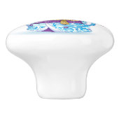 Japanse Kokeshi Love Doll Keramische Knop (Zijkant)