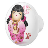 Japanse Kokeshi Love Doll Keramische Knop (Rechts)