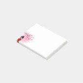 Japanse kokeshi-pop bij sakura blossom post-it® notes (Schuin)