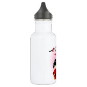 Japanse kokeshi-pop bij sakura blossom waterfles  (Links)