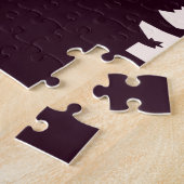 Japanse kokeshi-pop bij tempel tijdens zonsonderga legpuzzel (Zijkant)