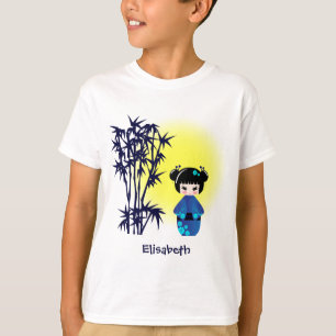 Japanse kokeshi-pop bij zonopiemeisjes t-shirt