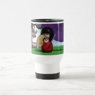 Japanse Kokeshi-pop Cherrykbloesem-kunst Reisbeker