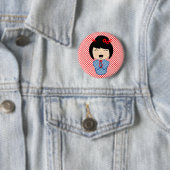 Japanse Kokeshi-pop Doll Knop Ronde Button 5,7 Cm (In situ)