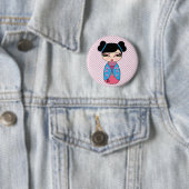 Japanse Kokeshi-pop Doll Knop Ronde Button 5,7 Cm (In situ)