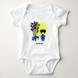 Japanse kokeshi-pop noem shirt voor baby-meisjes