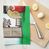 Japanse Kokeshi-pop Nurseriesieradatering Theedoek (Quarter Fold)
