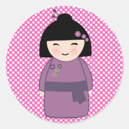 Japanse Kokeshi-pop sticker
