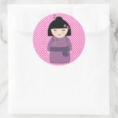 Japanse Kokeshi-pop sticker (Tas)