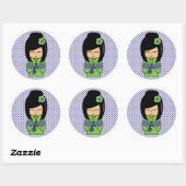 Japanse Kokeshi-pop sticker (Vel)