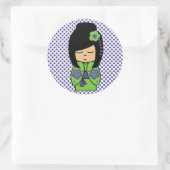 Japanse Kokeshi-pop sticker (Tas)