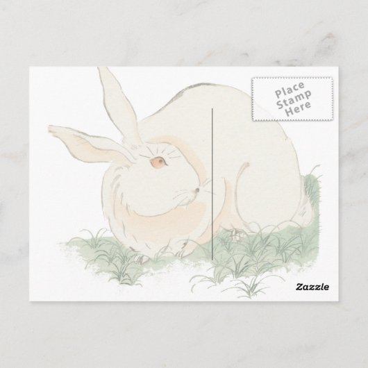 Japanse konijn briefkaart (Achterkant)